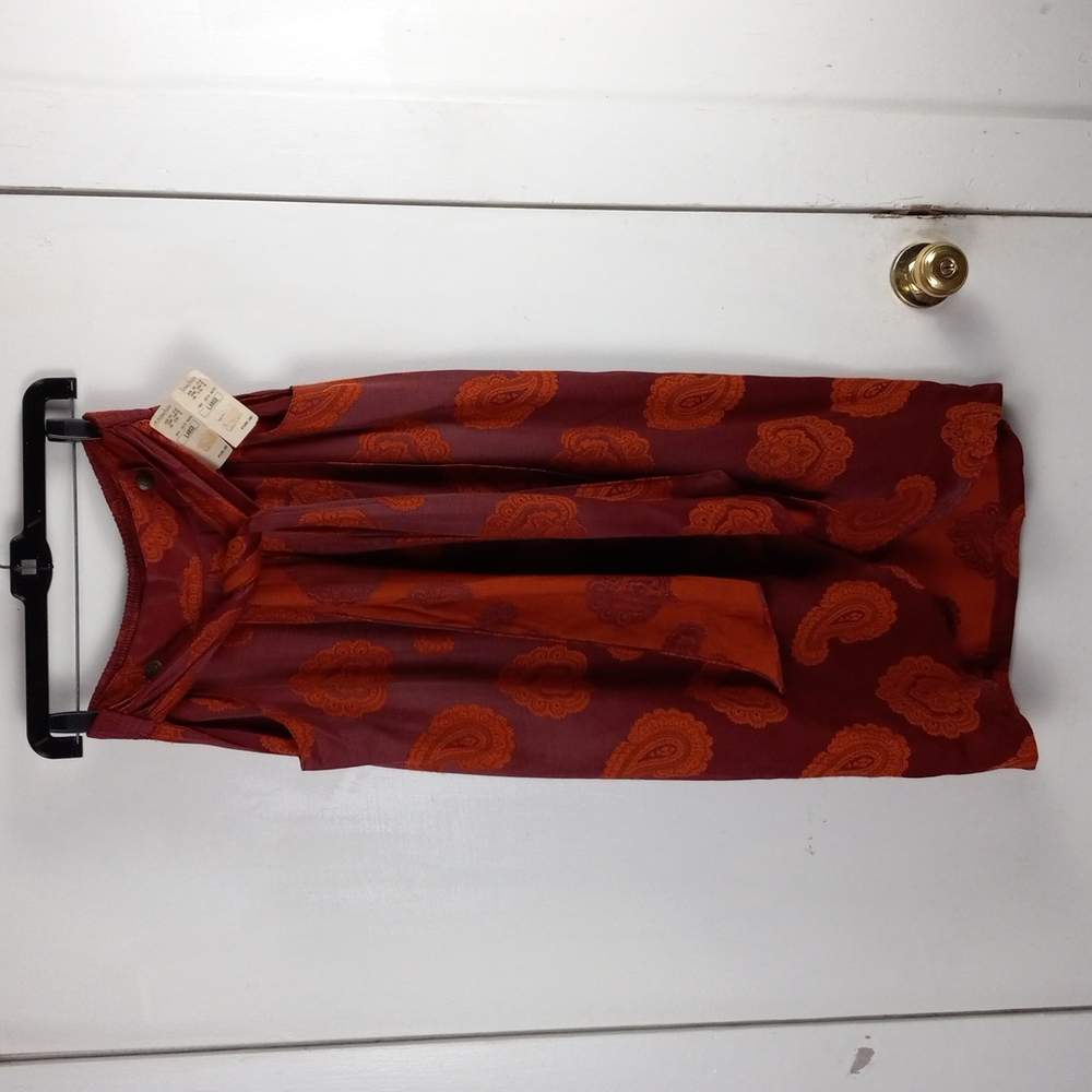 Vintage Red & Orange Paisley Skirt